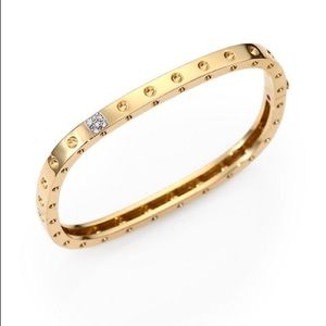 Rectangular Goldtone Hinged Coin Bangle Bracelet
